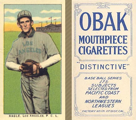 1910 Obak Nagle, Los Angeles. P.C.L. # Baseball Card