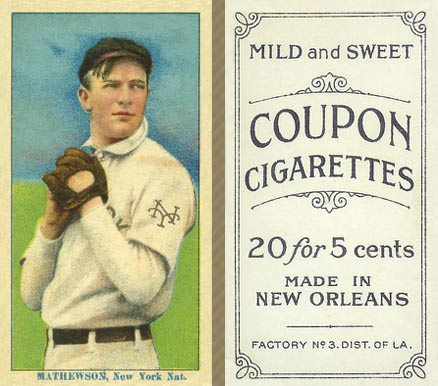 1914 Coupon Cigarettes (Type 2) Mathewson, New York Nat. #112 Baseball Card