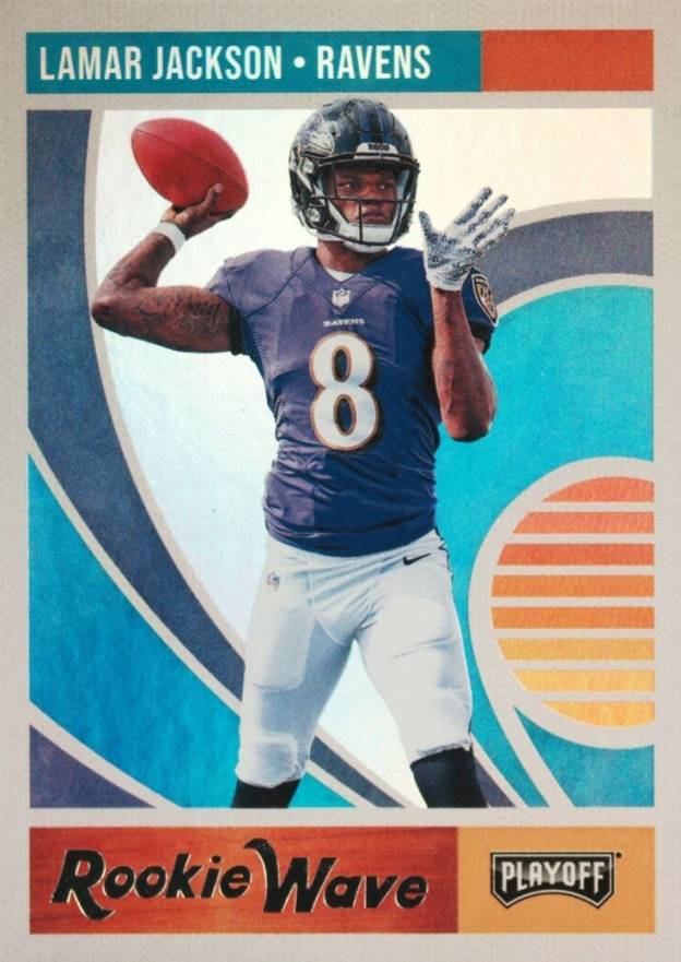 2018 Panini Playoff Rookie Wave Lamar Jackson #7 Football Card