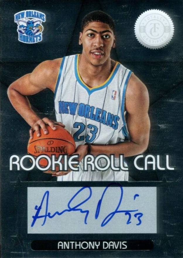 2012 Panini Totally Certified Rookie Roll Call Autograph Anthony Davis #3 Basketball Card