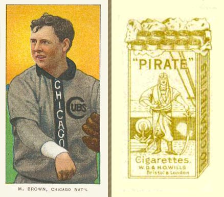 1912 Pirate Cigarettes M. Brown, Chicago Nat'L # Baseball Card