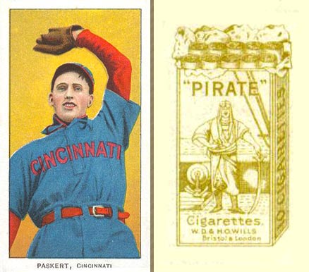 1912 Pirate Cigarettes Dode Paskert # Baseball Card