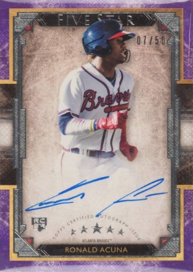 2018 Topps Five Star Autographs Ronald Acuna #FSA-RA Baseball Card