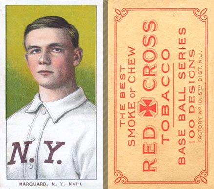 1910 Red Cross Tobacco Type 1 Rube Marquard # Baseball Card