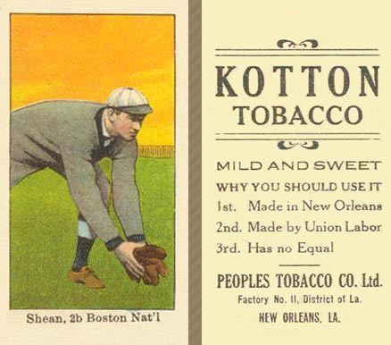 1911 Kotton Shean, 2b Boston Nat'l # Baseball Card