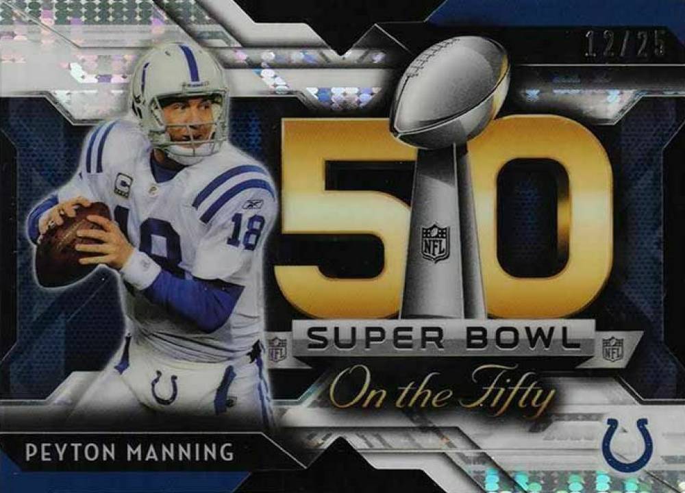 2015 Topps Chrome Super Bowl 50 Die-Cut Peyton Manning #PM Football Card