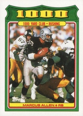 1988 Topps 1000 Yard Club Marcus Allen #27 Football Card