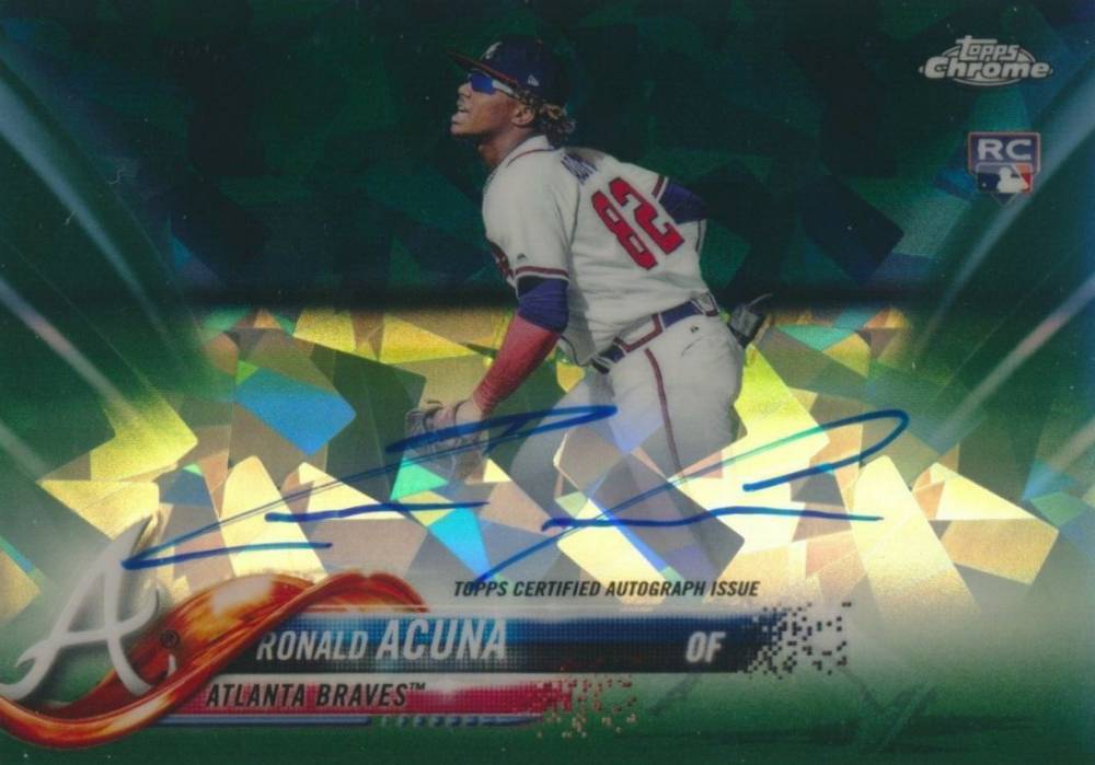 2018 Topps Chrome Sapphire Edition Rookie Autographs Ronald Acuna #AC-RA Baseball Card