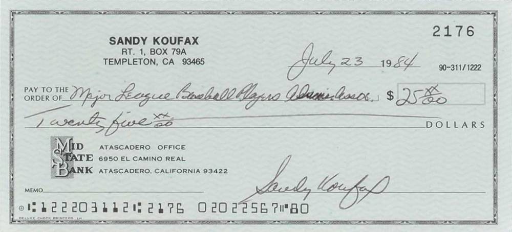 1999 Hall of Fame Autographs Sandy Koufax # Baseball Card