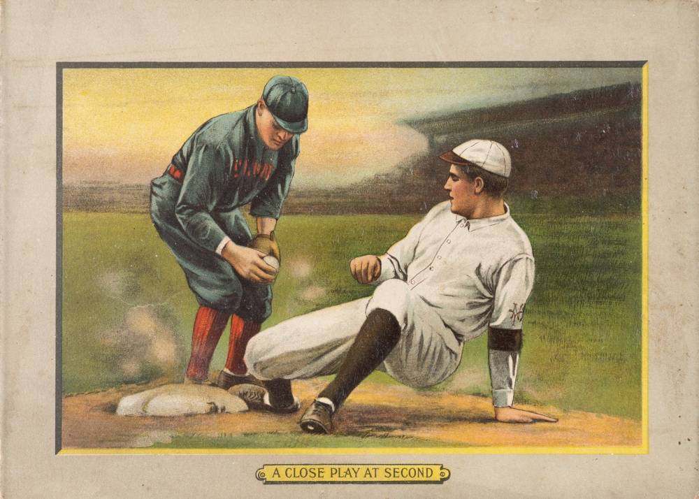 1911 Turkey Reds A Close Play At Second #49 Baseball Card