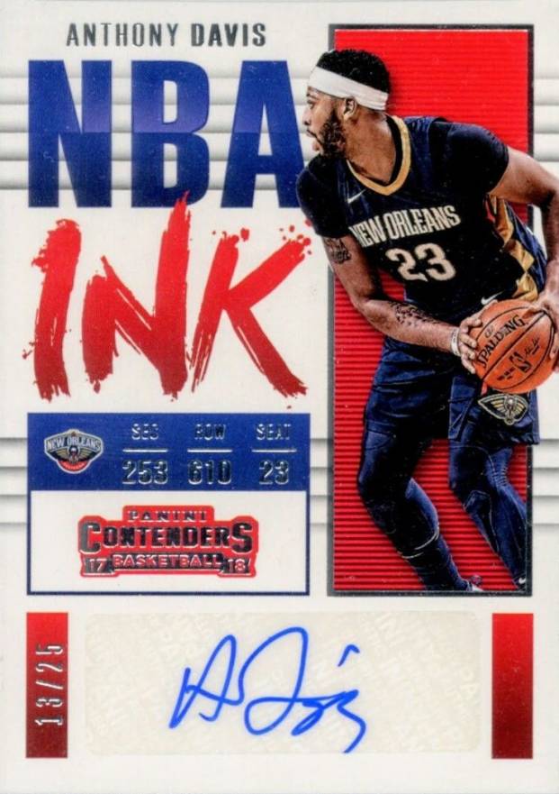 2017 Panini Contenders NBA Ink Autographs Anthony Davis #ADV Basketball Card