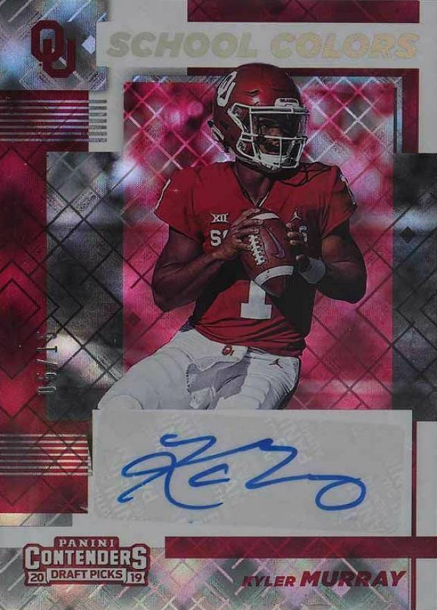 2019 Panini Contenders Draft Picks School Colors Signatures Kyler Murray #1 Football Card