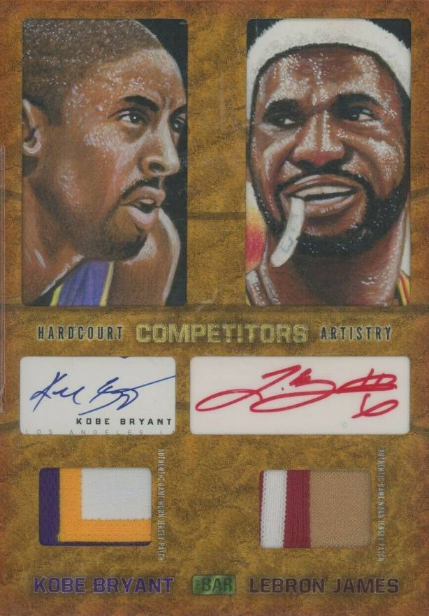 2015 The Bar Cut Autoraph Hardcourt Artistry Bryant/James #108 Basketball Card