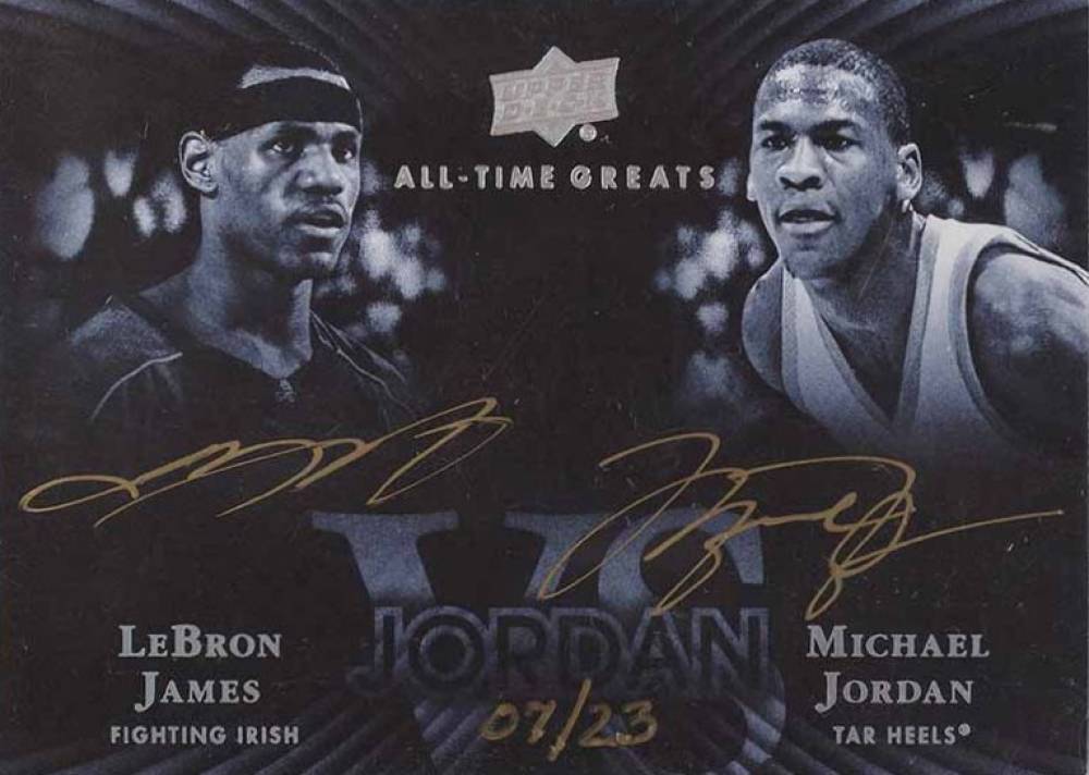 2013 Upper Deck All-Time Greats Jordan vs. Signatures LeBron James/Michael Jordan #JVSLJ Basketball Card