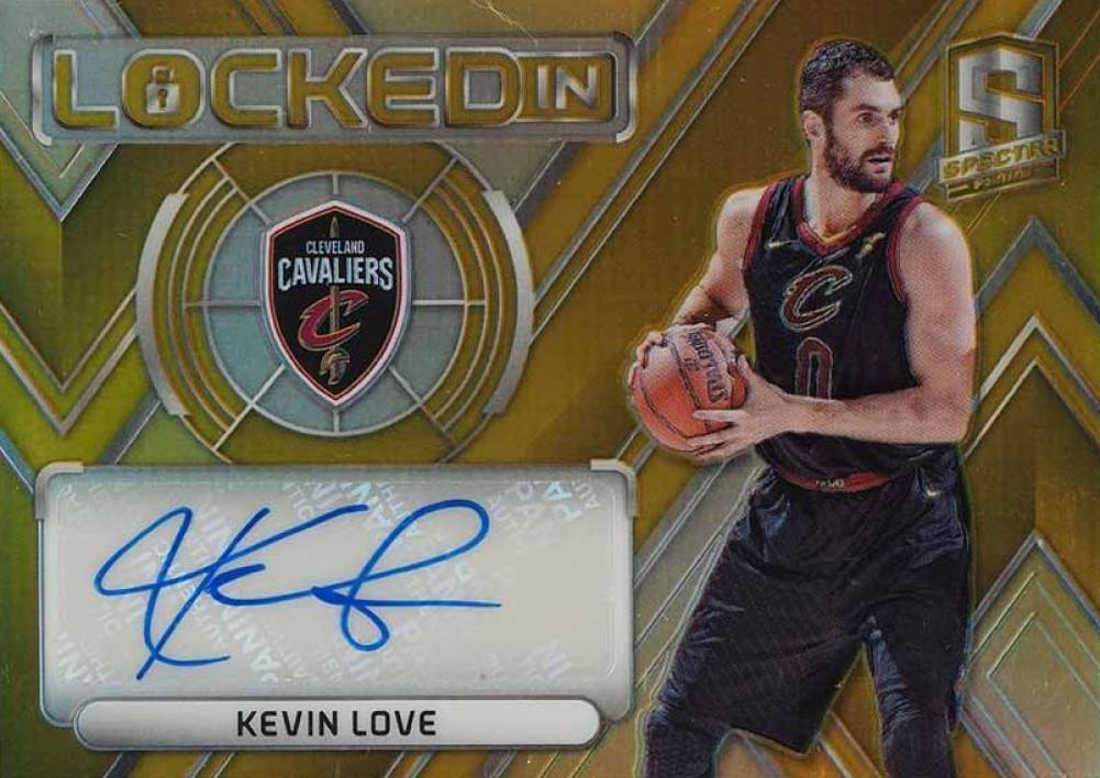 2017 Panini Spectra Locked in Autographs Kevin Love #KLV Basketball Card