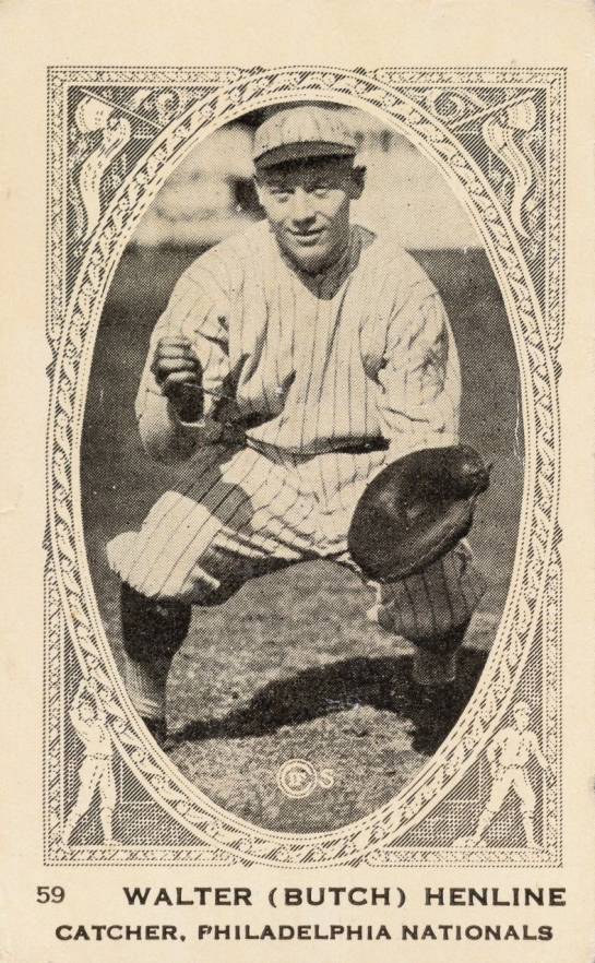 1922 Neilson's Chocolate Type 1 Walter Henline #59 Baseball Card