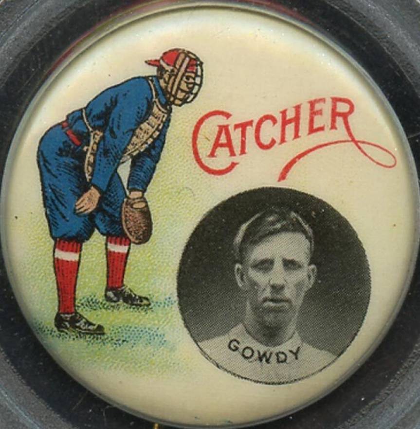 1910 Schmelzer's Sporting Goods Pin Gowdy # Baseball Card