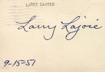 1999 HOF Autograph Index, Postcards, Album, Photo, etc Nap Lajoie # Baseball Card