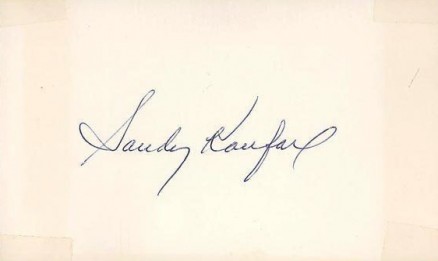 1999 HOF Autograph Index, Postcards, Album, Photo, etc Sandy Koufax # Baseball Card