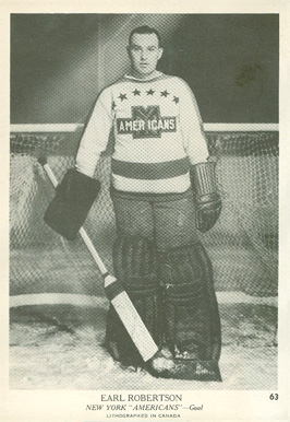 1939 O-Pee-Chee Earl Robertson #63 Hockey Card