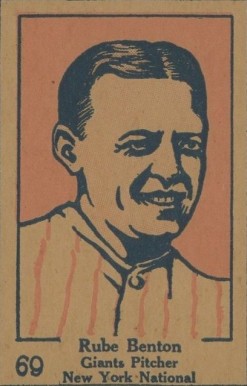 1928 Strip Card Rube Benton #69 Baseball Card