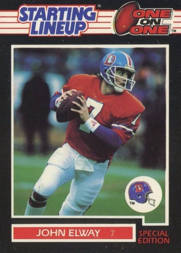 1989 Kenner Starting Line Up John Elway # Football Card