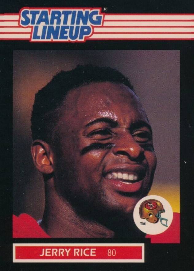 1989 Kenner Starting Line Up Jerry Rice # Football Card