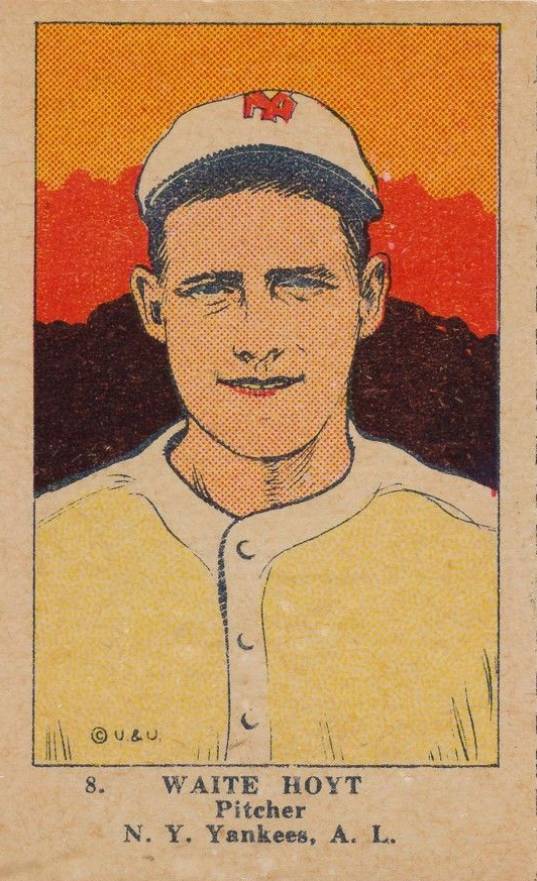 1923 Strip Card Waite Hoyt #8 Baseball Card