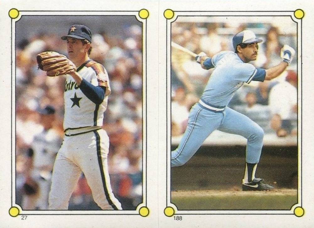 1987 O-Pee-Chee Stickers Nolan Ryan/Damaso Garcia #27/188 Baseball Card