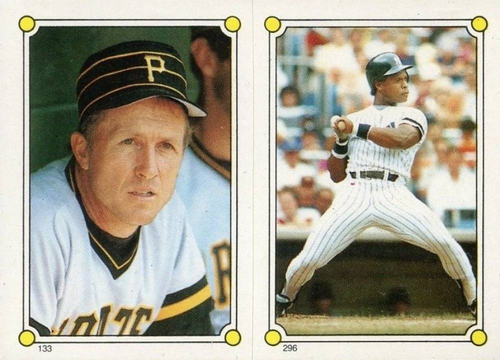 1987 O-Pee-Chee Stickers Rickey Henderson/Jim Morrison #133/296 Baseball Card