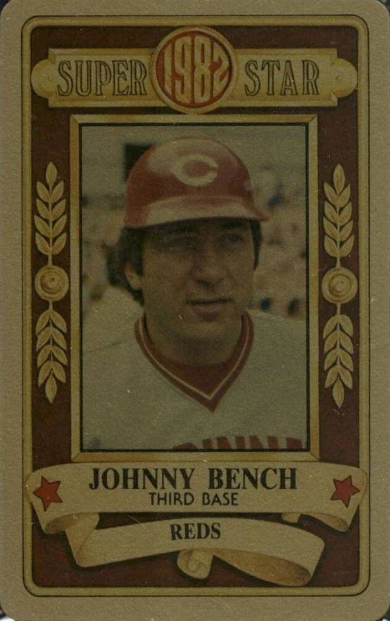 1982 Perma-Graphics Super Star Credit Cards Johnny Bench # Baseball Card