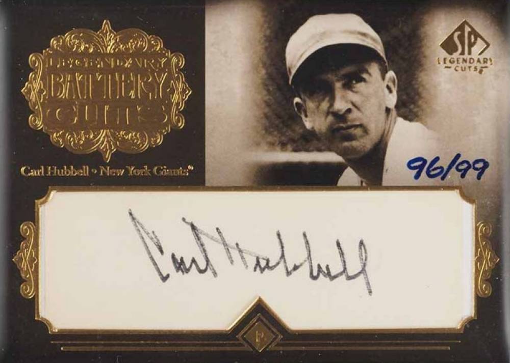 2005 SP Legendary Cuts Legendary Battery Cuts Carl Hubbell #BA-CH Baseball Card