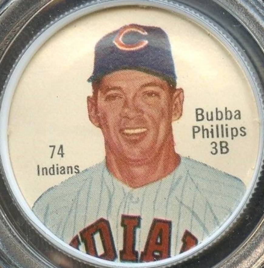 1962 Salada-Junket Coin Bubba Phillips #74 Baseball Card