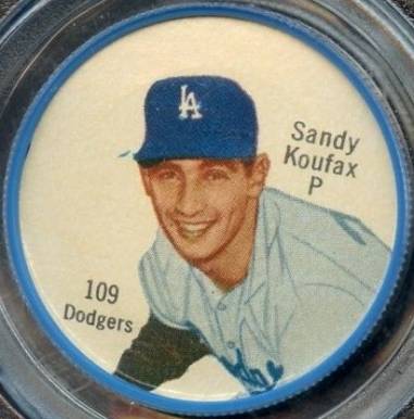 1962 Salada-Junket Coin Sandy Koufax #109 Baseball Card