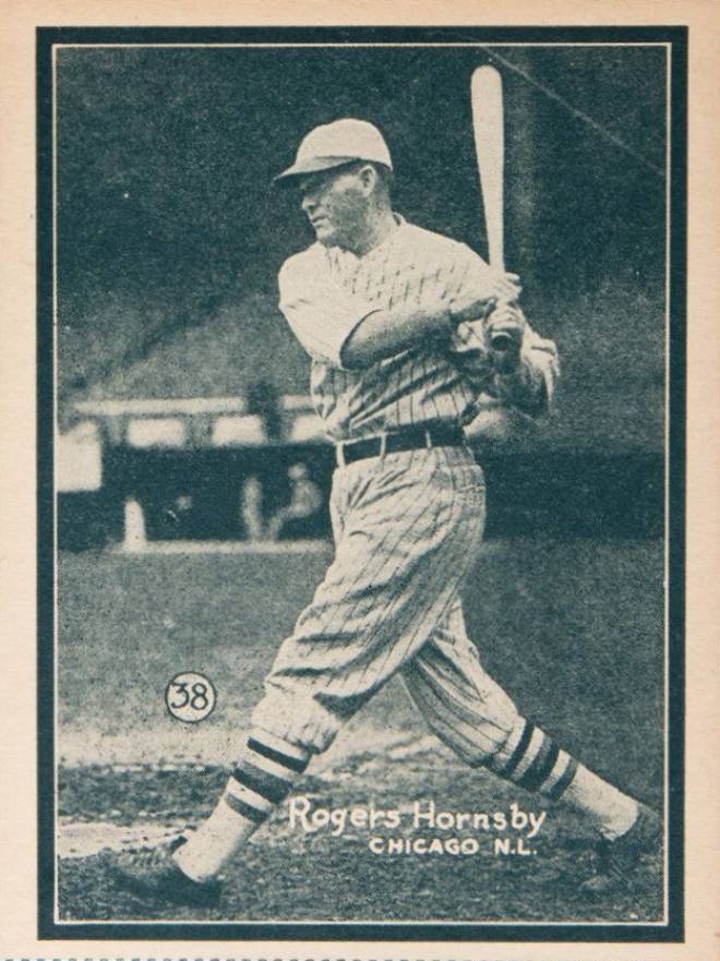 1931 Strip Card Hand Cut Rogers Hornsby #38 Baseball Card