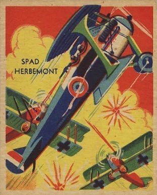 1934 National Chicle Sky Birds Spad Herbemont #103 Non-Sports Card