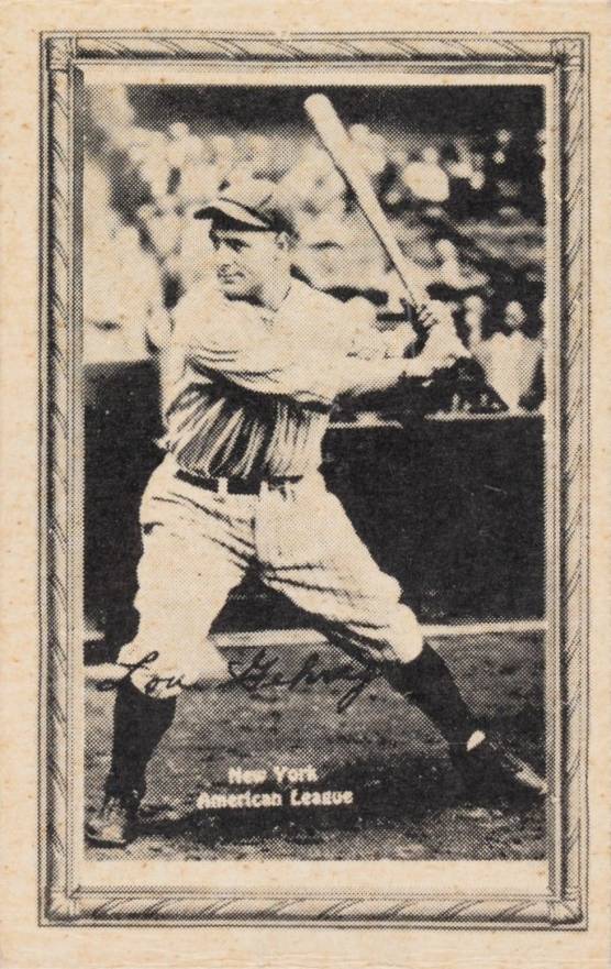 1929 Strip Card Lou Gehrig # Baseball Card