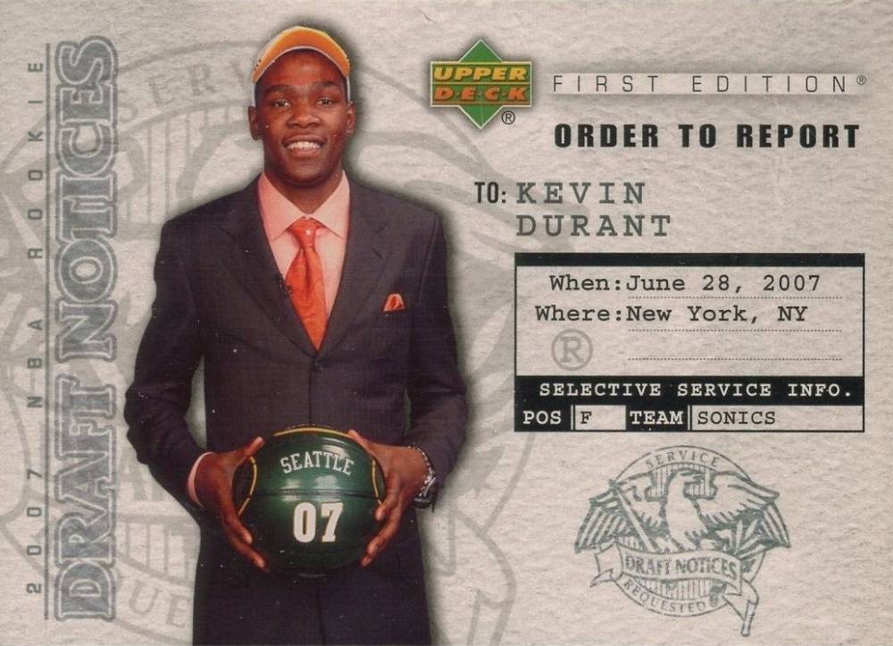 2007 Upper Deck First Edition Draft Notices Kevin Durant #DN2 Basketball Card