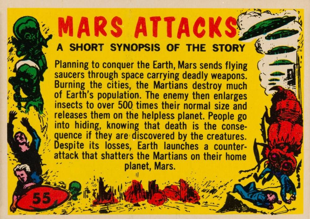 1962 Mars Attacks Checklist #55 Non-Sports Card