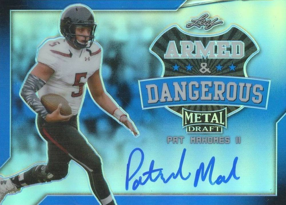 2017 Leaf Metal Draft Armed & Dangerous Autograph Patrick Mahomes II #PM1 Football Card