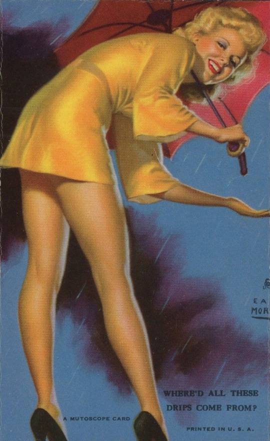 1945 Mutoscope Artist Pin-Up Girls Where'd All These Drips Come From? # Non-Sports Card