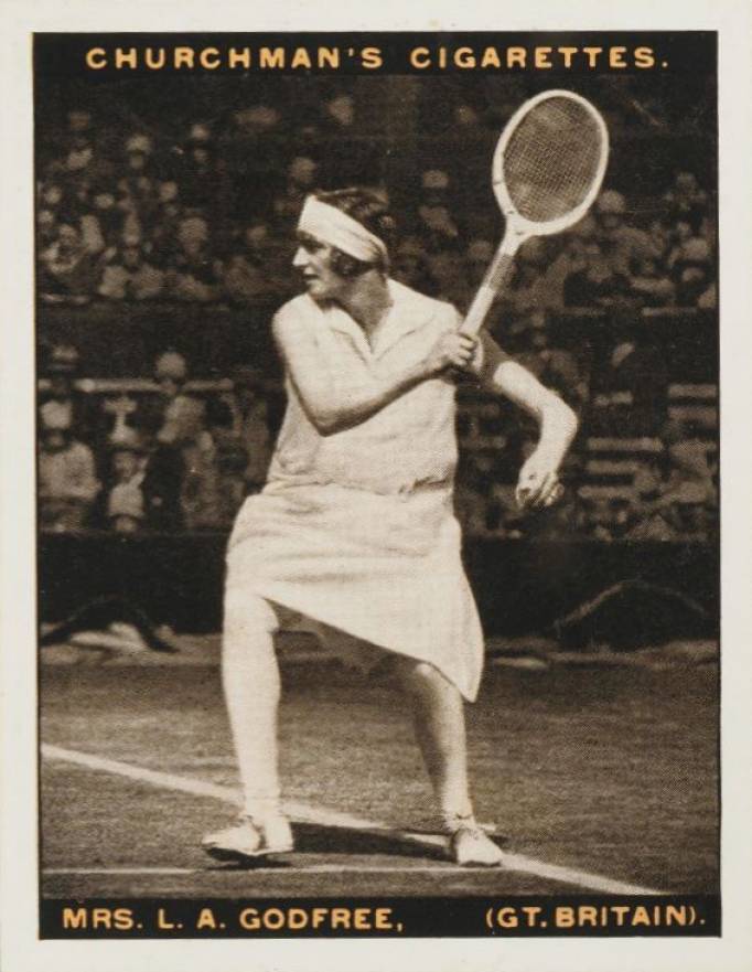 1928 W.A. & A.C. Churchman Lawn Tennis Series of 12  Mrs. L.A. Godfree #5 Other Sports Card