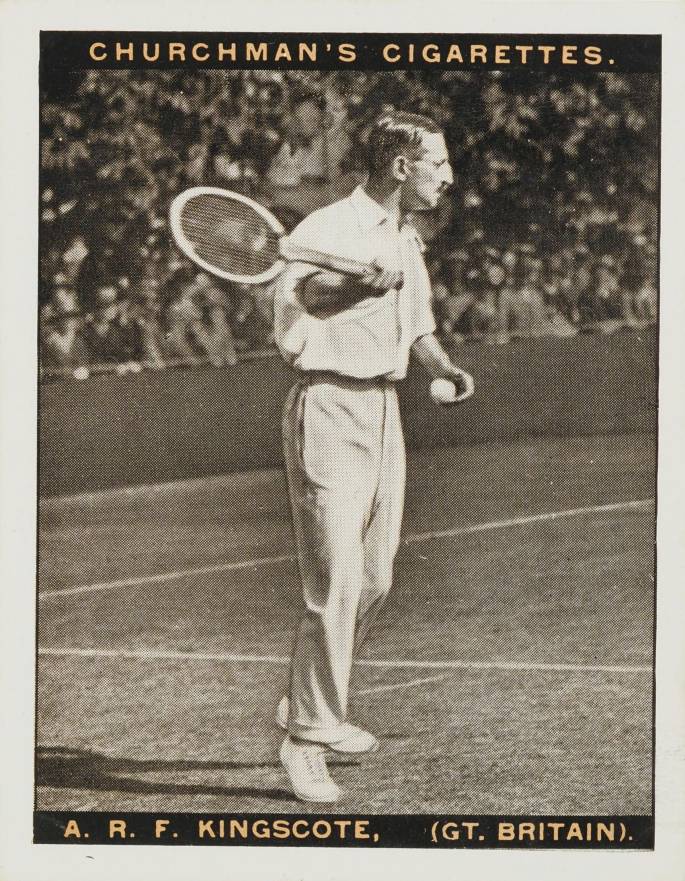 1928 W.A. & A.C. Churchman Lawn Tennis Series of 12  A.R.F. Kingscote #6 Other Sports Card