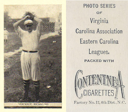 1910 Contentnea Black & White Photo Series John Verbout # Baseball Card