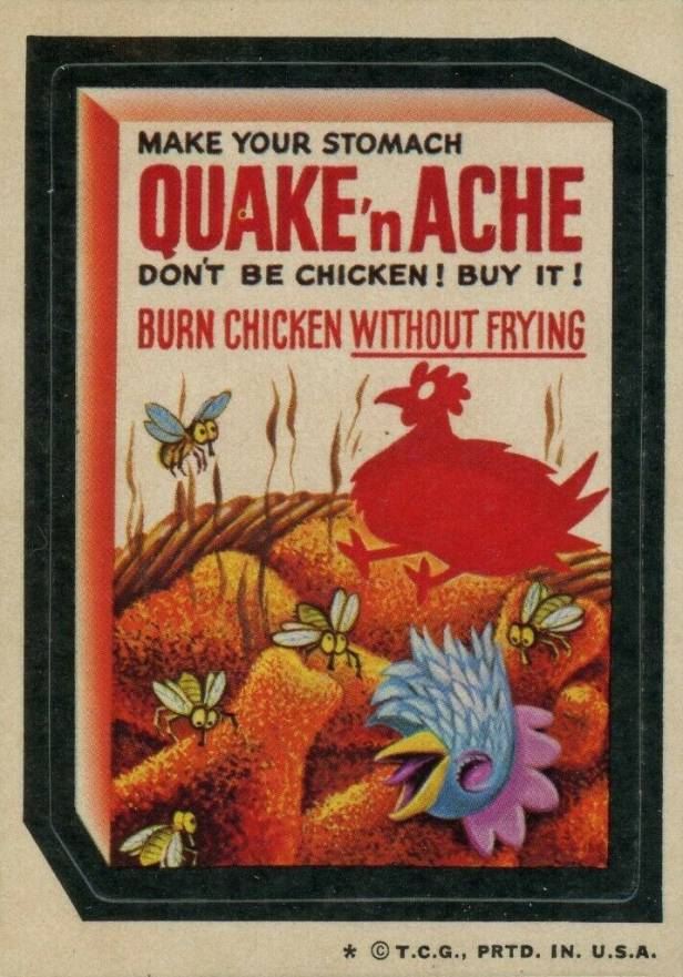 1973 Topps Wacky Packs 4th Series Quake 'n Ache #17 Non-Sports Card