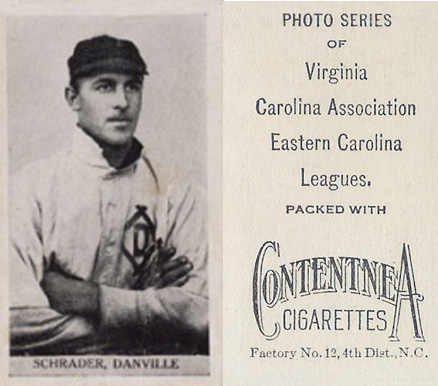 1910 Contentnea Black & White Photo Series Schrader, Danville # Baseball Card