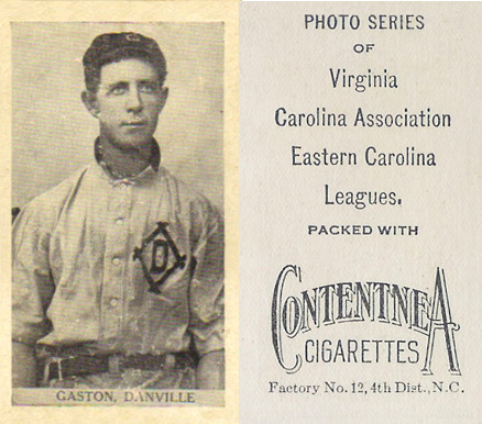 1910 Contentnea Black & White Photo Series Gaston, Danville # Baseball Card