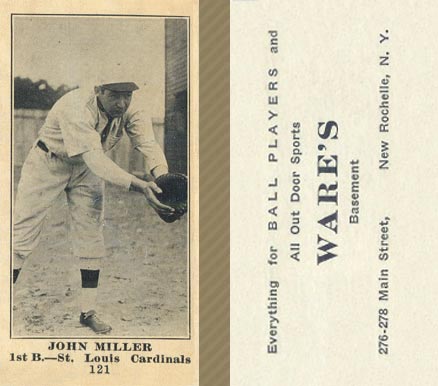 1916 Wares John Miller #121 Baseball Card