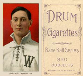 1909 White Borders Drum 350 Unglaub, Washington #491 Baseball Card