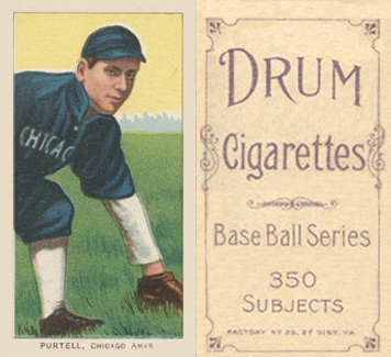 1909 White Borders Drum 350 Purtell, Chicago Amer #399 Baseball Card